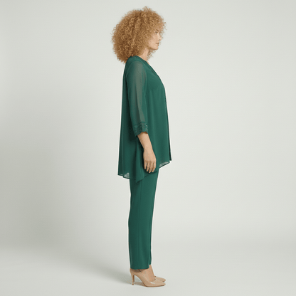 Embroidered 2 Piece Tunic and Slim Fit Pants Set