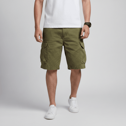 Relaxed Fit Cargo Shorts with Large Side Pockets