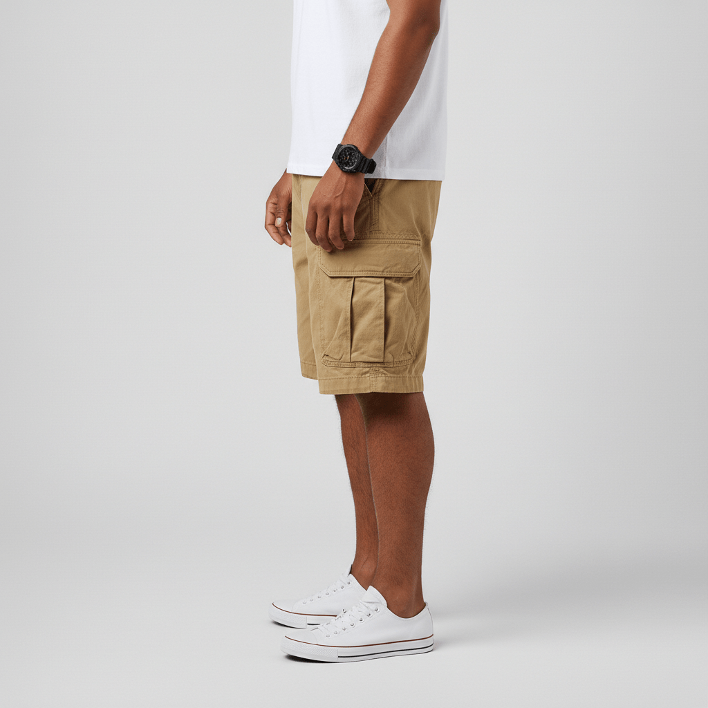 Relaxed Fit Cargo Shorts with Large Side Pockets