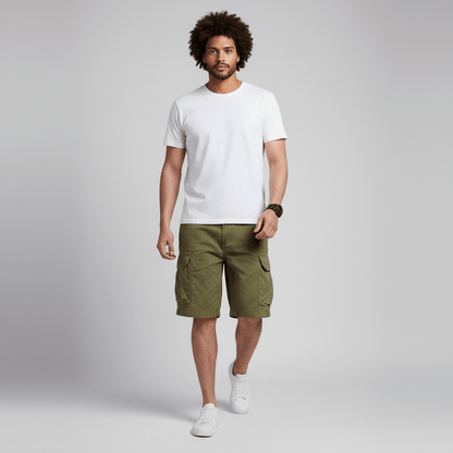 Relaxed Fit Cargo Shorts with Large Side Pockets