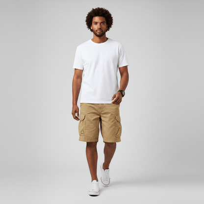 Relaxed Fit Cargo Shorts with Large Side Pockets
