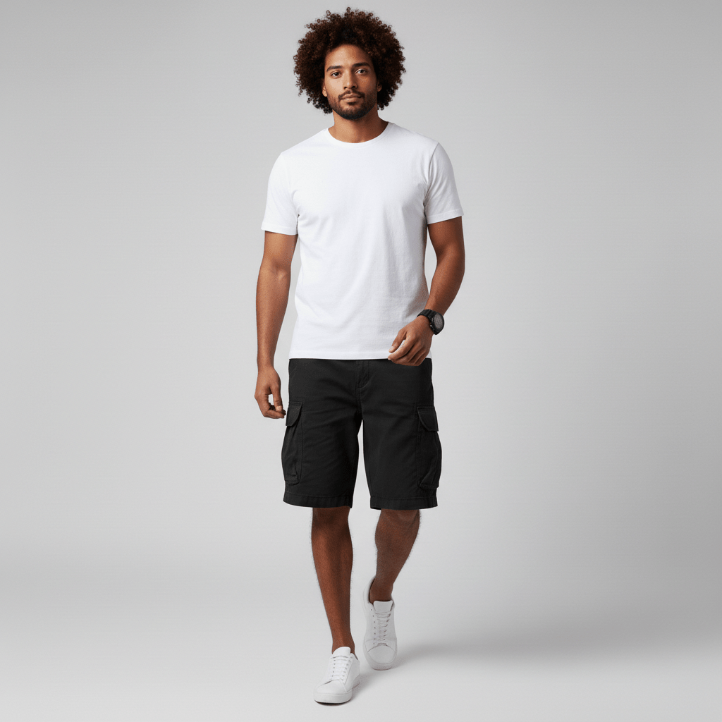Relaxed Fit Cargo Shorts with Large Side Pockets
