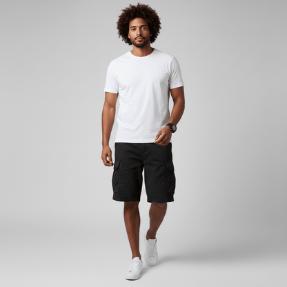 Relaxed Fit Cargo Shorts with Large Side Pockets