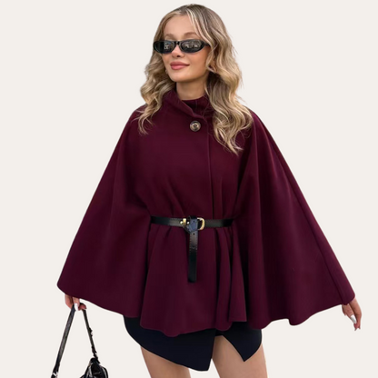 Fashionable Ladies Long Cape Coat - OutfitLondon