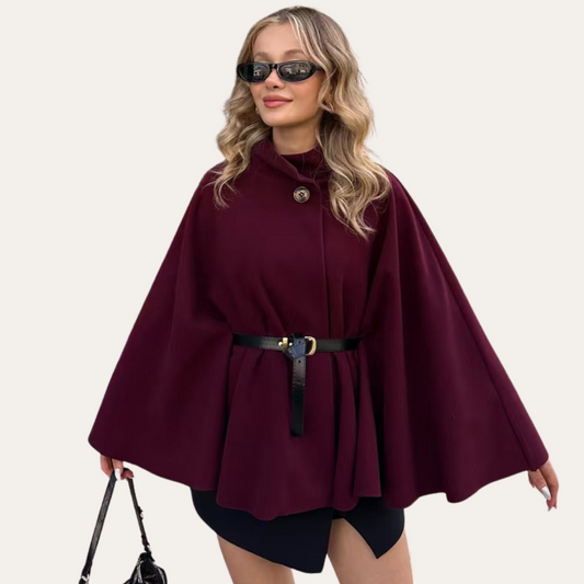 Fashionable Ladies Long Cape Coat - OutfitLondon