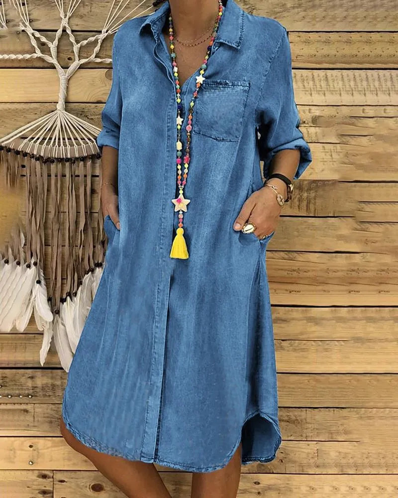Relaxed Fit Denim Sundress - OutfitLondon