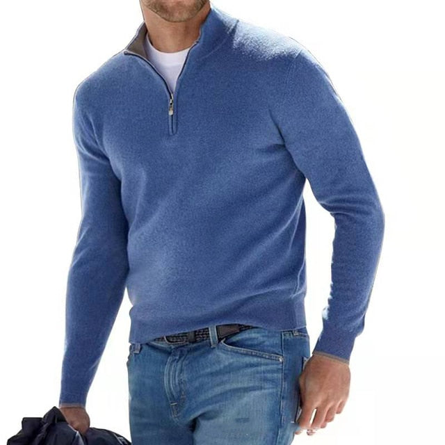 Classic Men's Zip Front Sweater - OutfitLondon