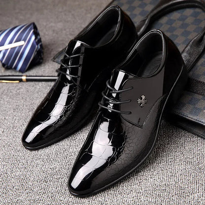 Sleek Black Leather Office Shoes For Men