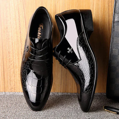 Sleek Black Leather Office Shoes For Men