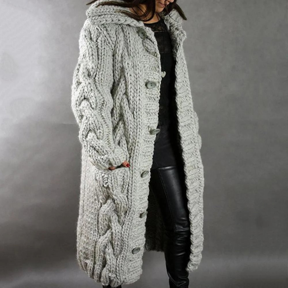 Women's Oversized Cable Knit Cardigan