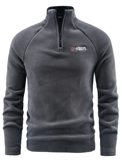 Men's Fleece Zip Up Sweater - OutfitLondon