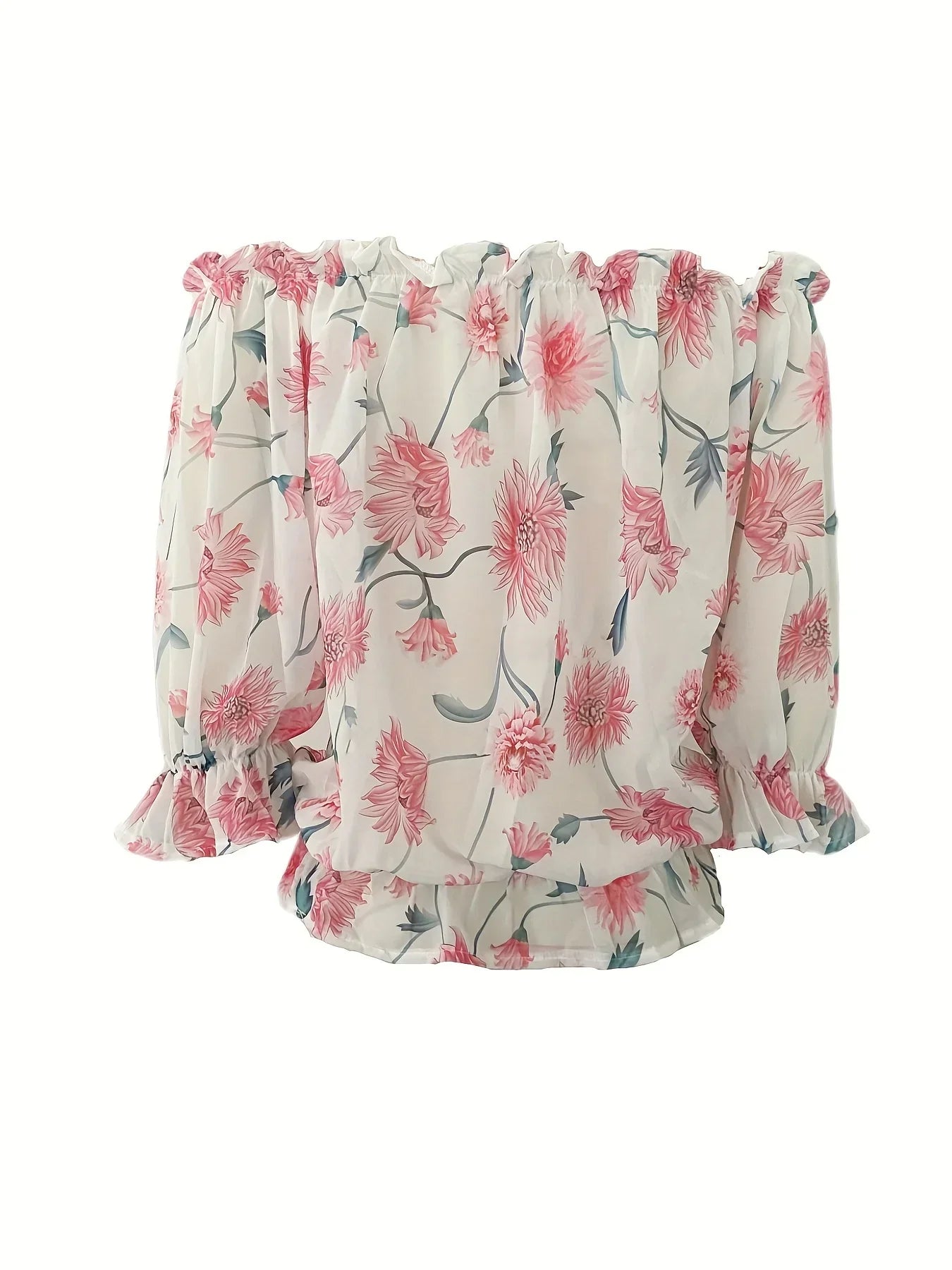 Chic Womens Floral Off Shoulder Top