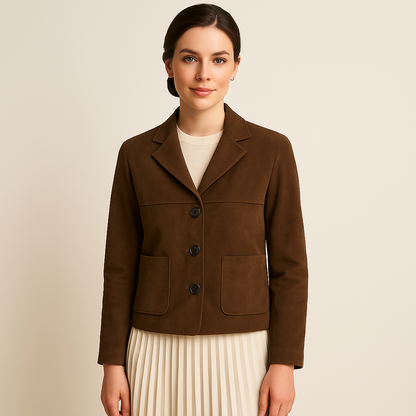 Leni | Big Suede Coat in Urban Chic Style - OutfitLondon