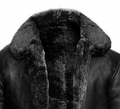 Men's Black Shearling Leather Jacket