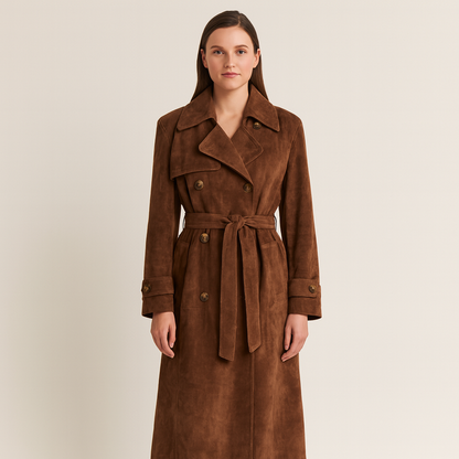 Classic Brown Trench Coat with Belt - OutfitLondon