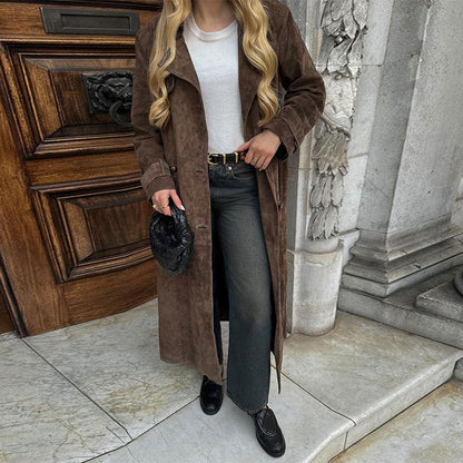 Classic Brown Trench Coat with Belt