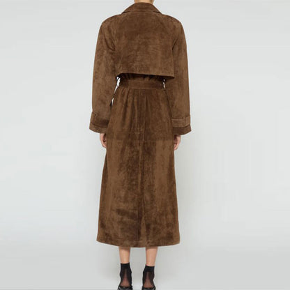 Classic Brown Trench Coat with Belt