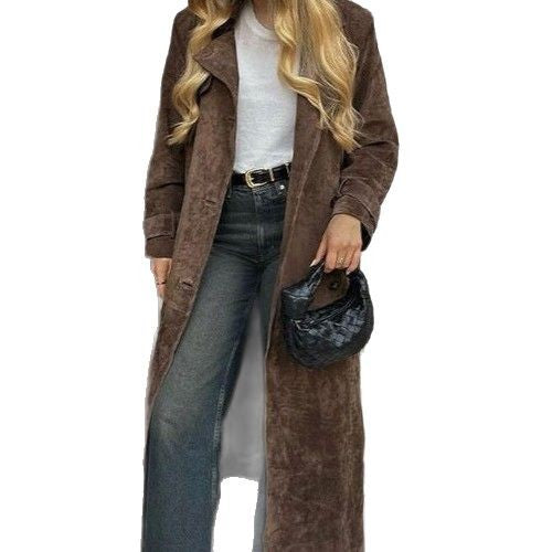 Classic Brown Trench Coat with Belt