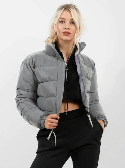 Premium Short Padded Ladies Jacket with Fit Waist - OutfitLondon