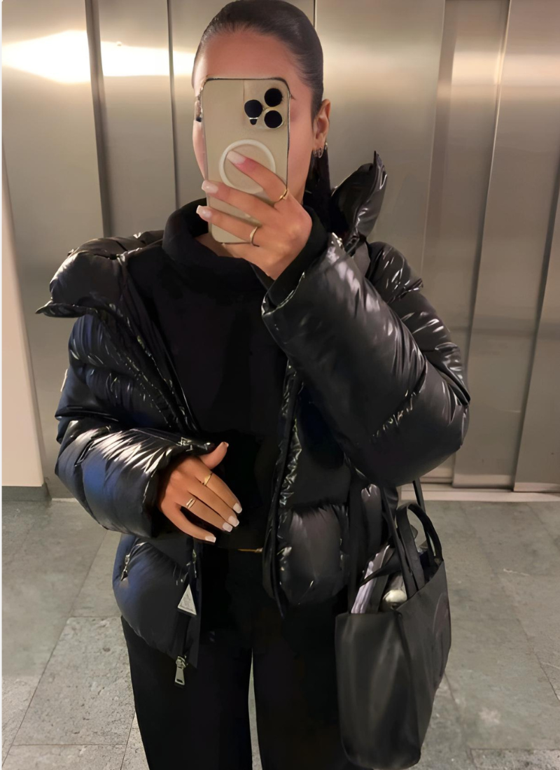 Premium Slim Puffer Coat with Shiny Finish