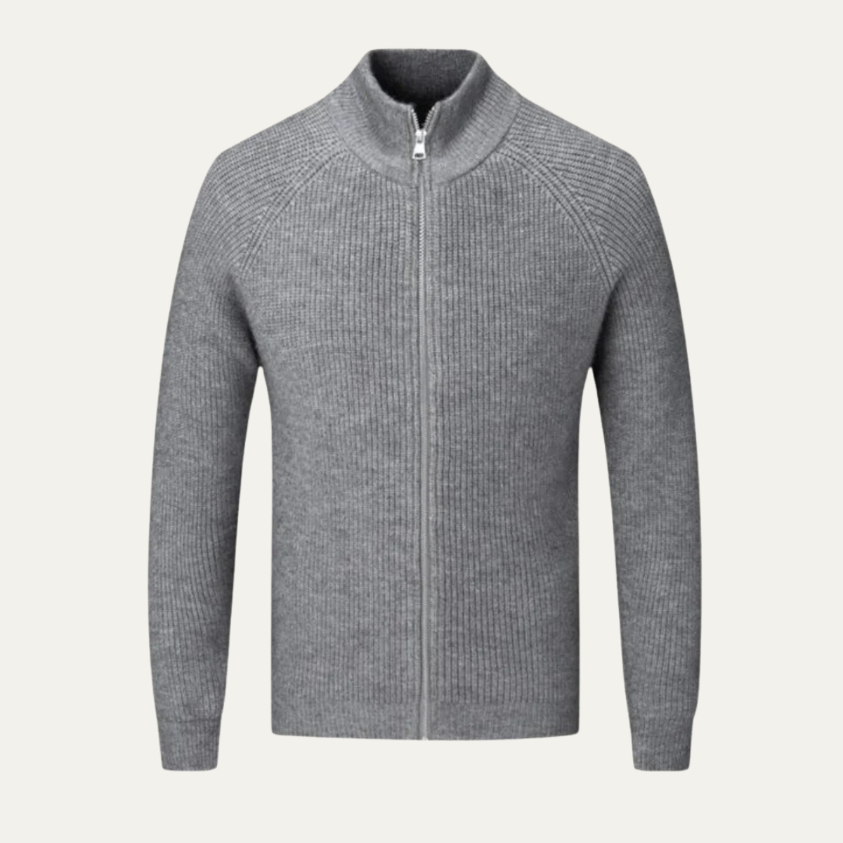 Classic Men's Warm Merino Wool Zip Cardigan - OutfitLondon