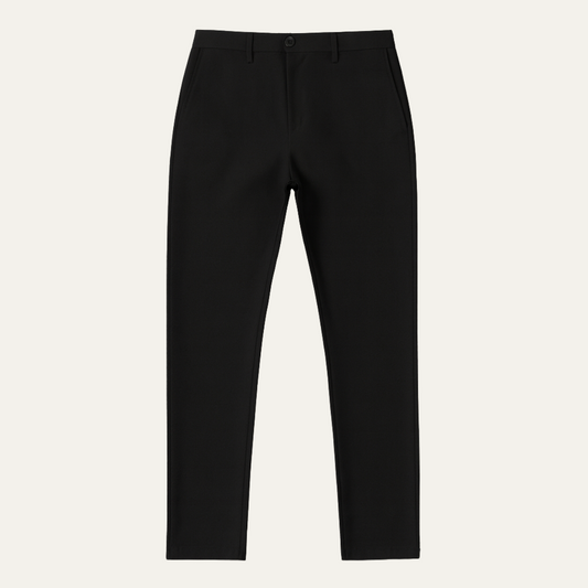 Timeless Black Mens Straight Fit Chino Pants - OutfitLondon