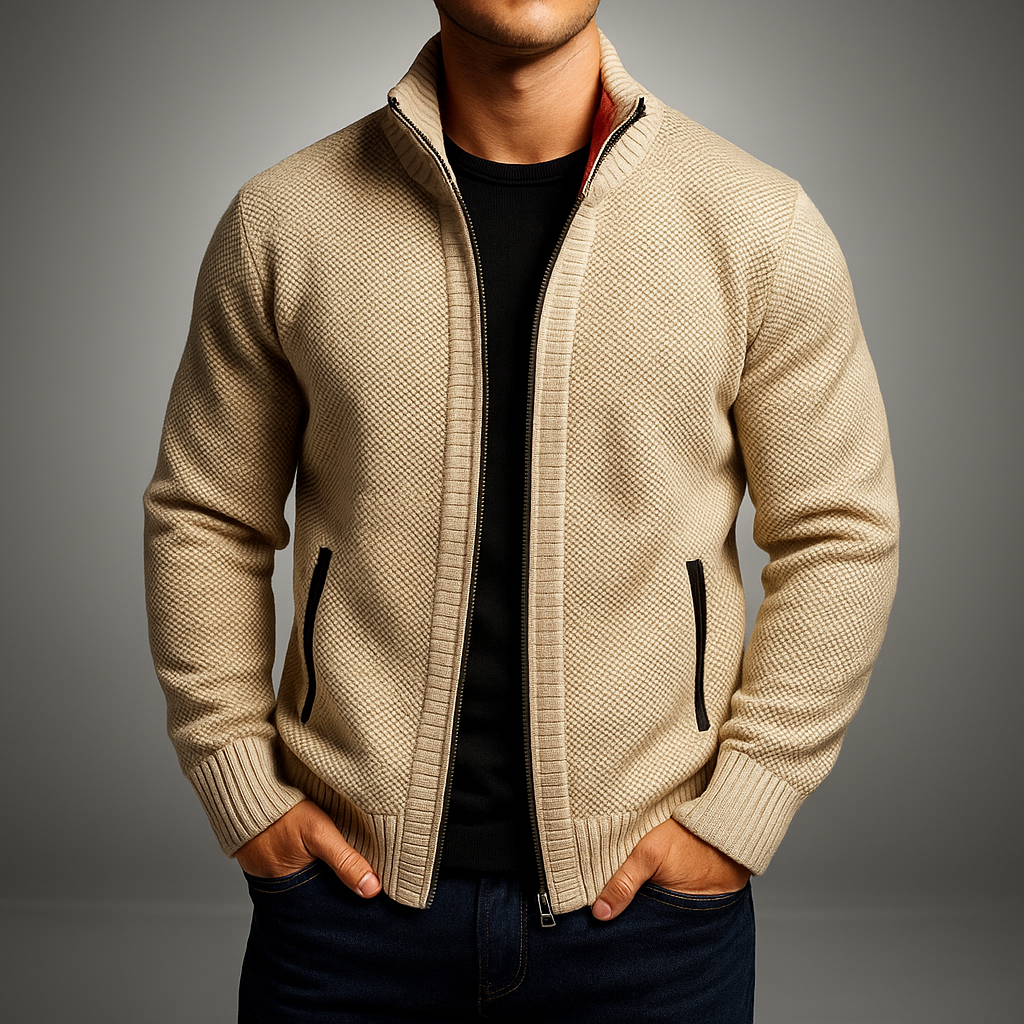 Warm Thermal Men's Heather Knit Coat