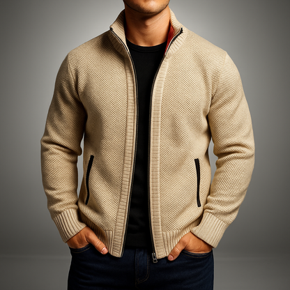 Warm Thermal Men's Heather Knit Coat