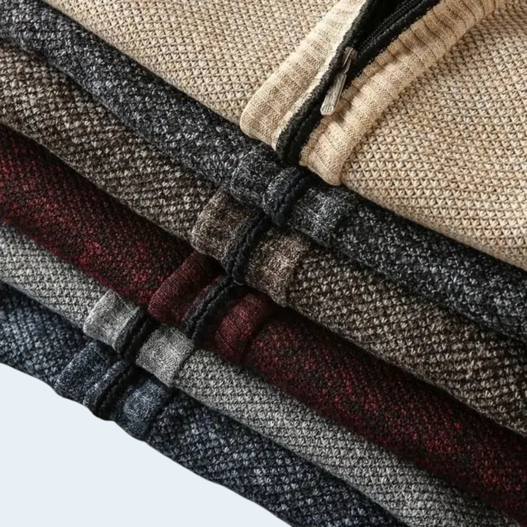 Warm Thermal Men's Heather Knit Coat