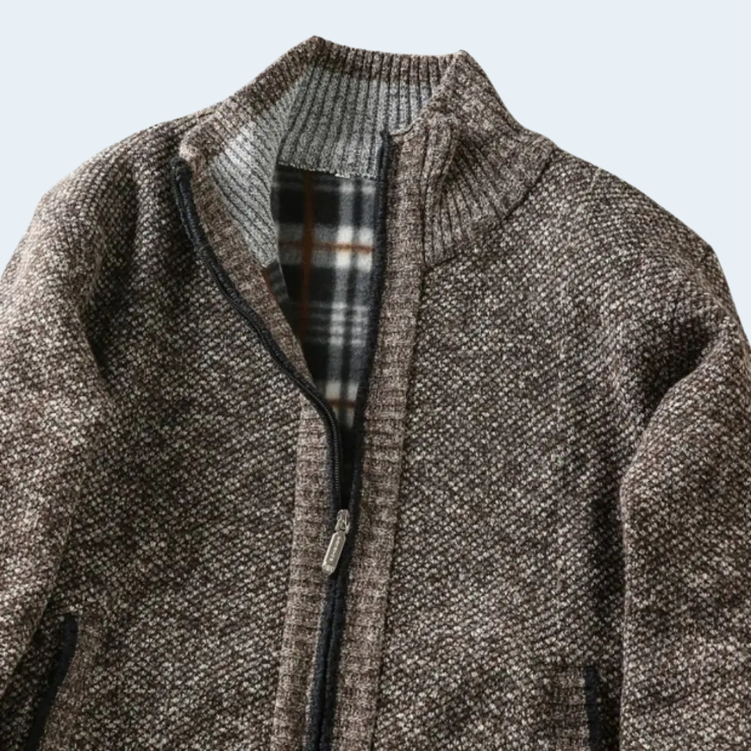 Warm Thermal Men's Heather Knit Coat