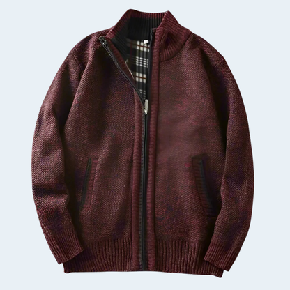 Warm Thermal Men's Heather Knit Coat