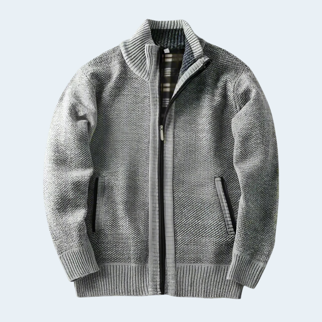 Warm Thermal Men's Heather Knit Coat