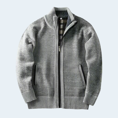 Warm Thermal Men's Heather Knit Coat
