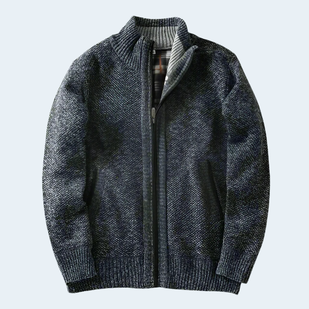Warm Thermal Men's Heather Knit Coat