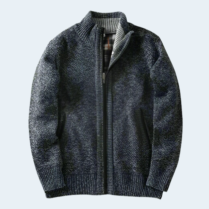 Warm Thermal Men's Heather Knit Coat