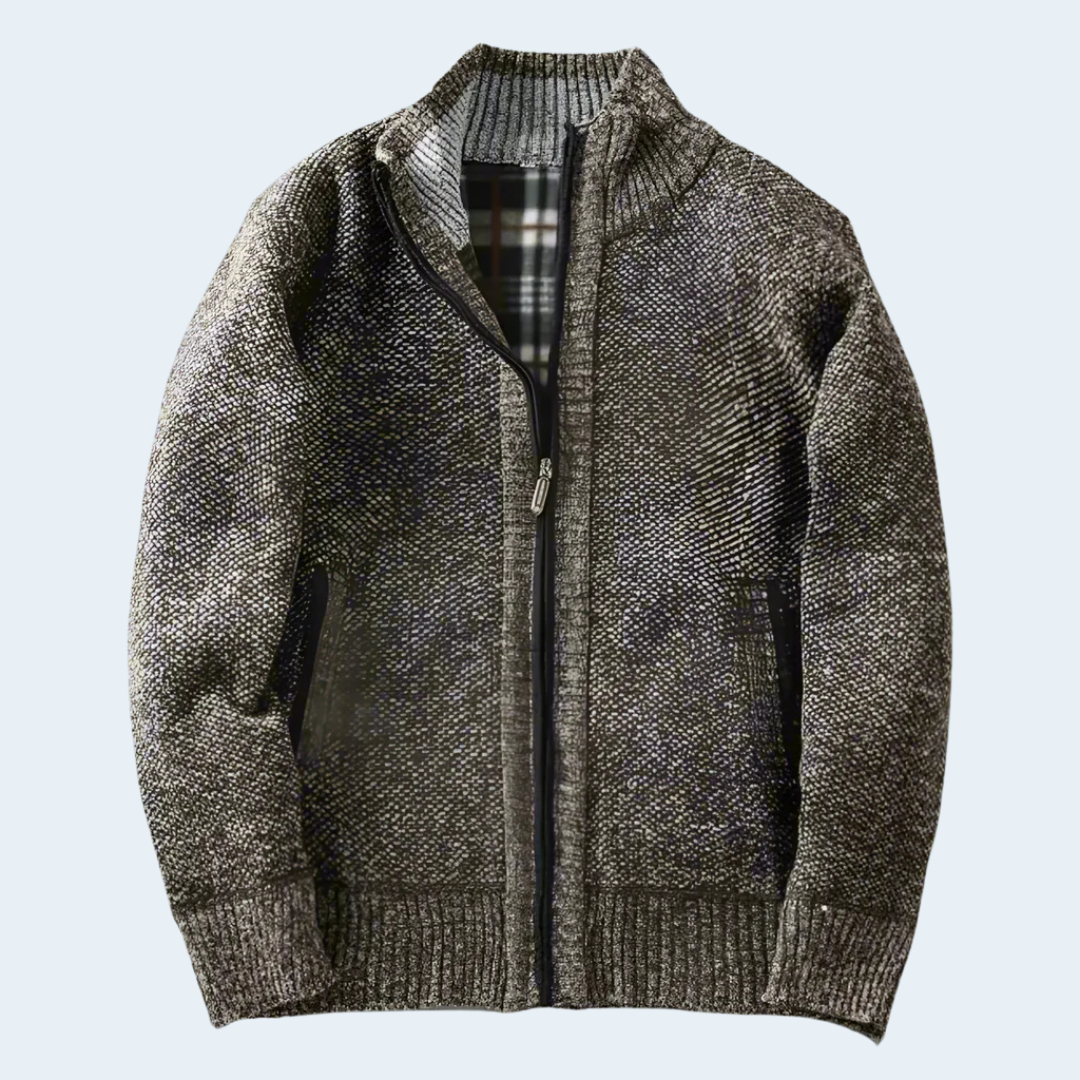 Warm Thermal Men's Heather Knit Coat