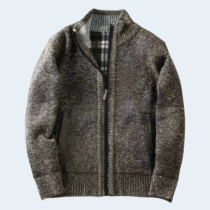 Warm Thermal Men's Heather Knit Coat