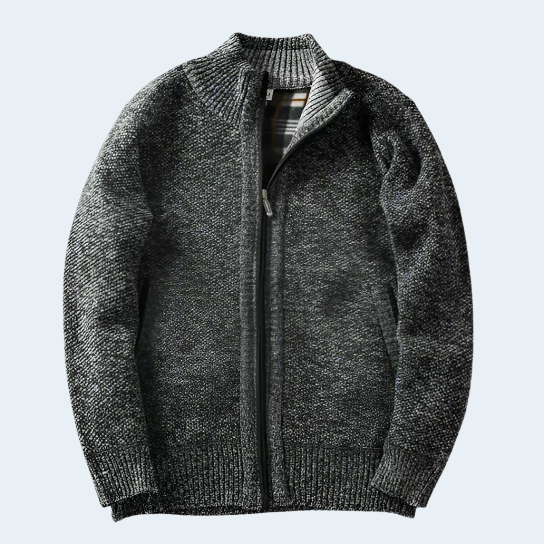 Warm Thermal Men's Heather Knit Coat