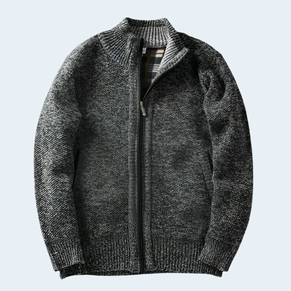 Warm Thermal Men's Heather Knit Coat
