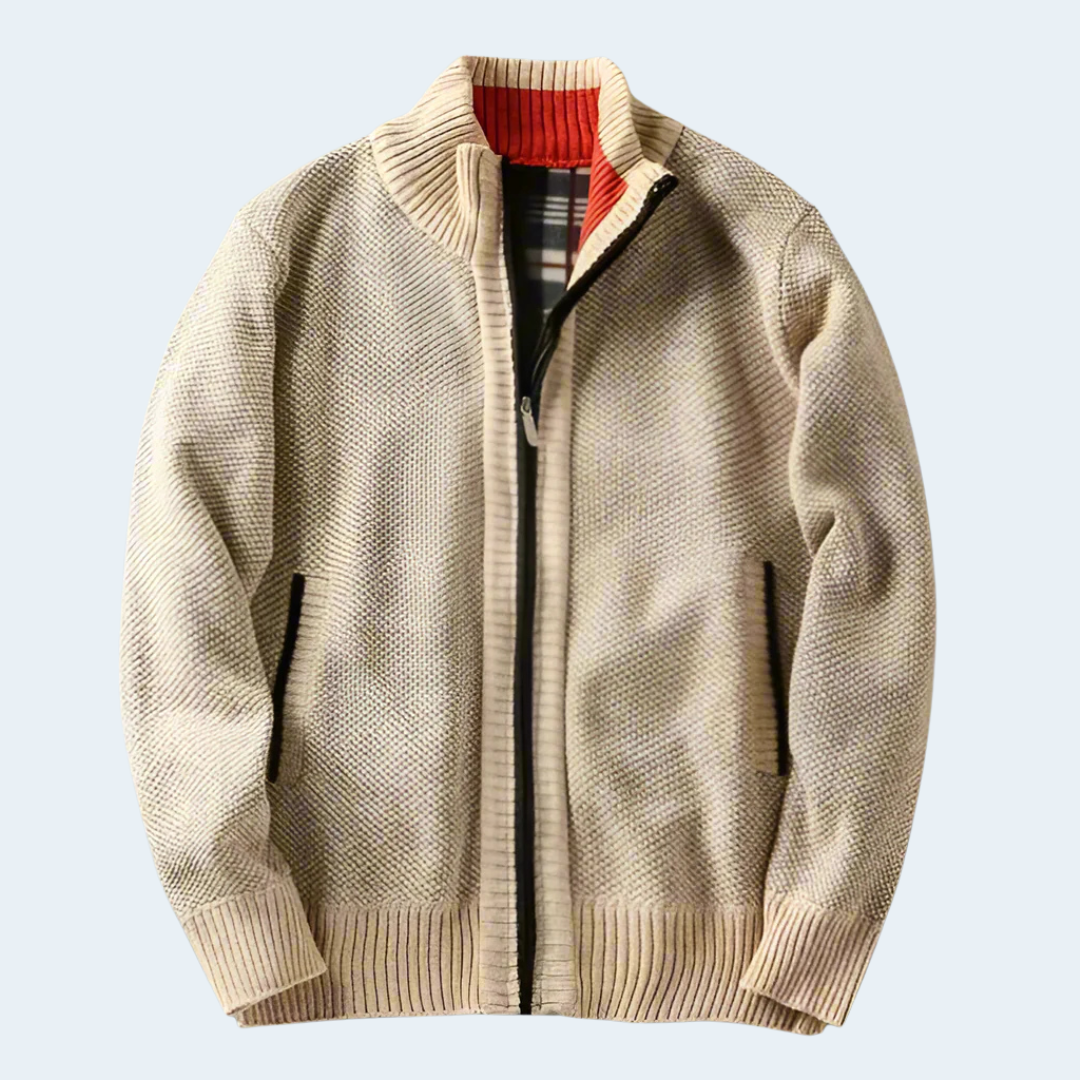 Warm Thermal Men's Heather Knit Coat