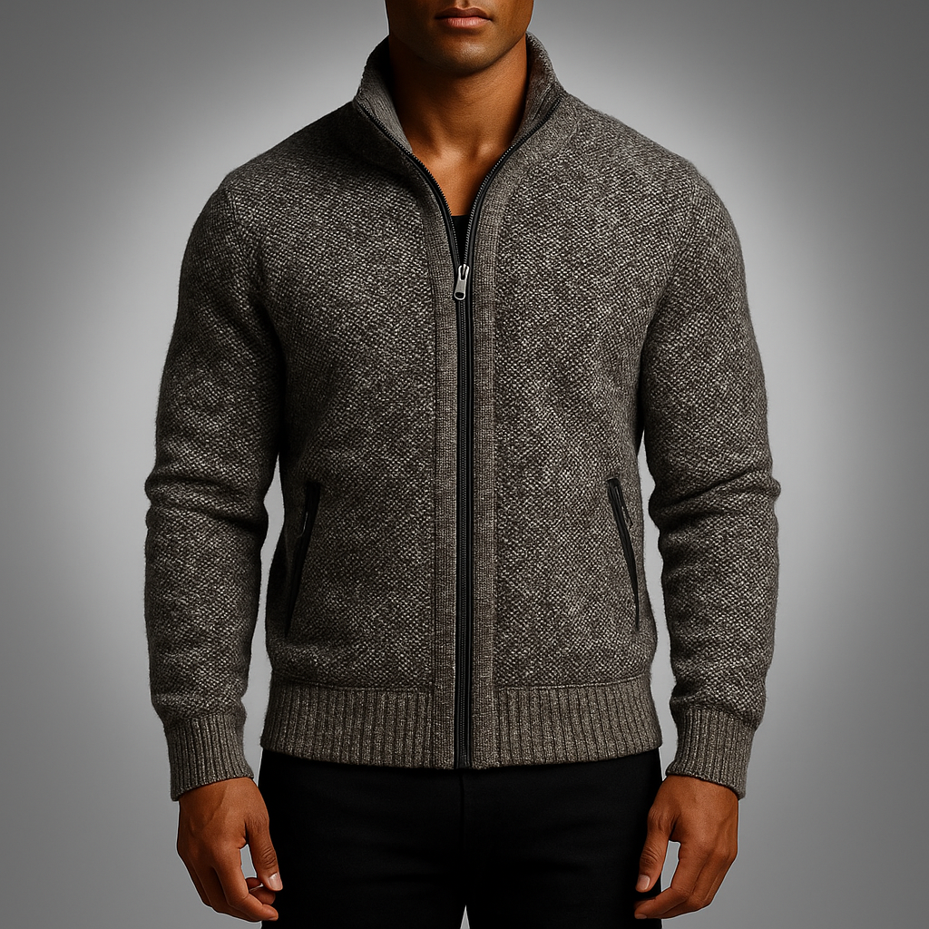 Warm Thermal Men's Heather Knit Coat