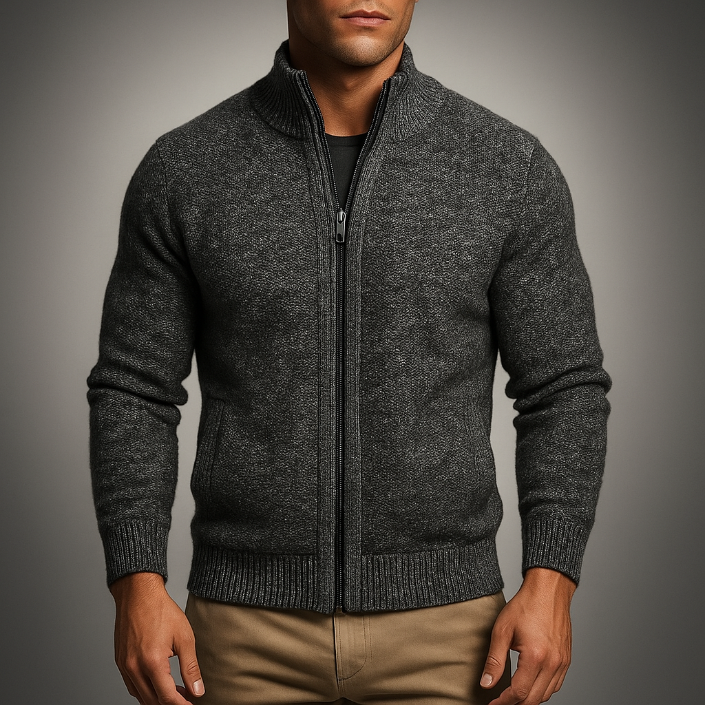 Warm Thermal Men's Heather Knit Coat