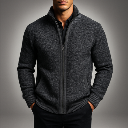 Warm Thermal Men's Heather Knit Coat