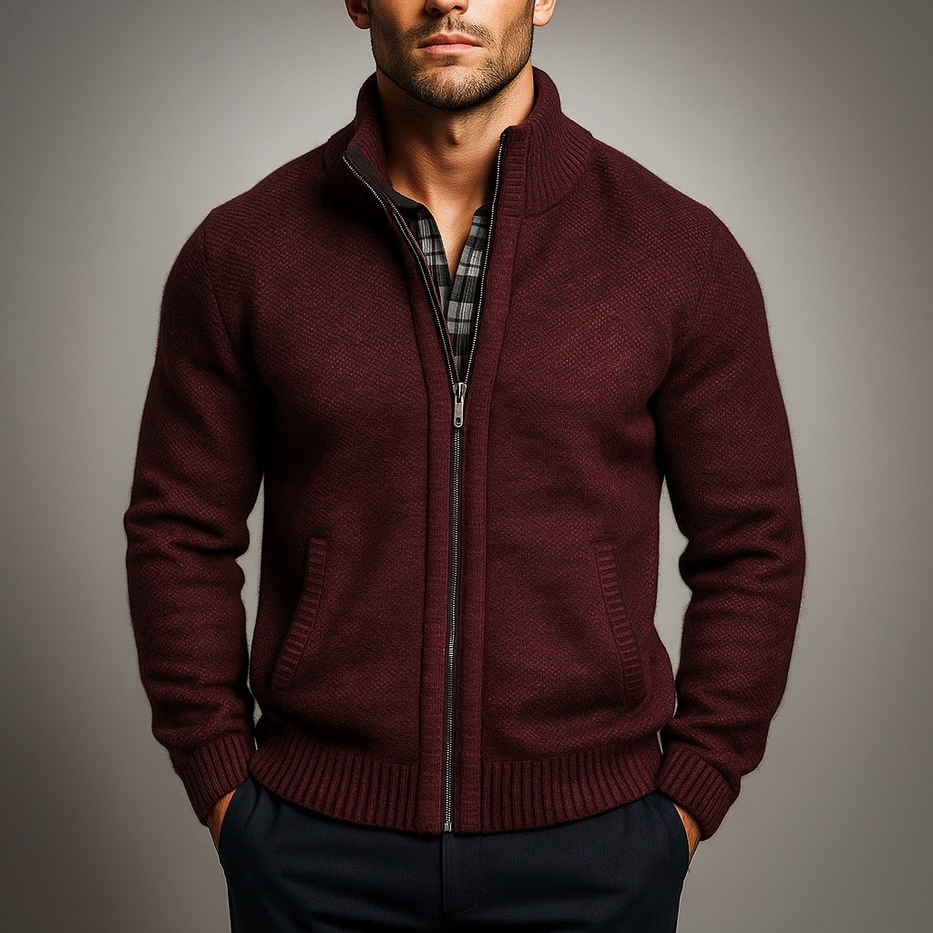 Warm Thermal Men's Heather Knit Coat - OutfitLondon