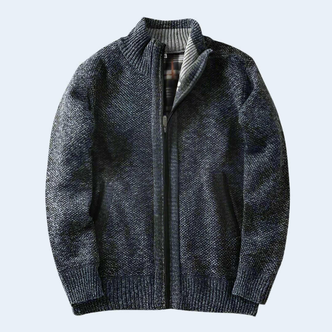 Warm Thermal Men's Heather Knit Coat