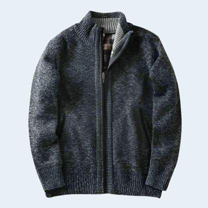 Warm Thermal Men's Heather Knit Coat
