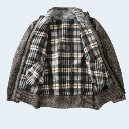 Warm Thermal Men's Heather Knit Coat