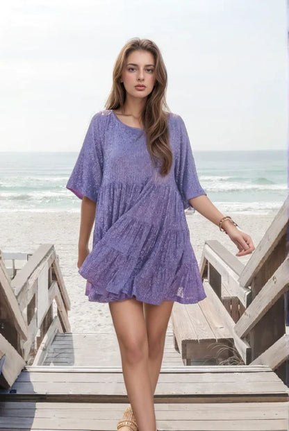 Nova Loose-fit Comfy Sequins Baby Doll Dress