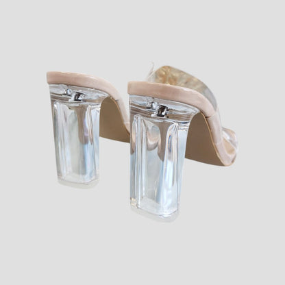 Clear Buckle High Heel Summer Sandals