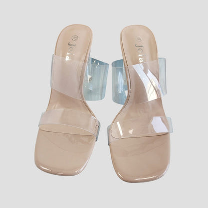 Clear Buckle High Heel Summer Sandals